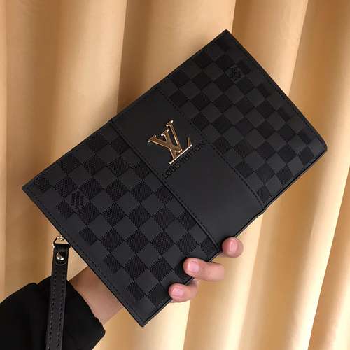 Pochette da uomo LL realizzata in pelle bovina originale importata, borsa regalo di alta qualità, di