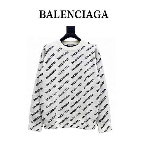 Maglione girocollo Balenciaga BLCG 22FW in lana sbarramento