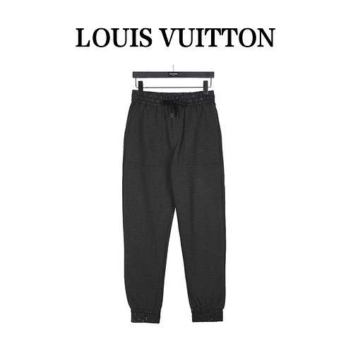 Pantaloni LVLouis Vuitton 23Fw stile passerella con logo ricamato pantaloni della serie highend di f