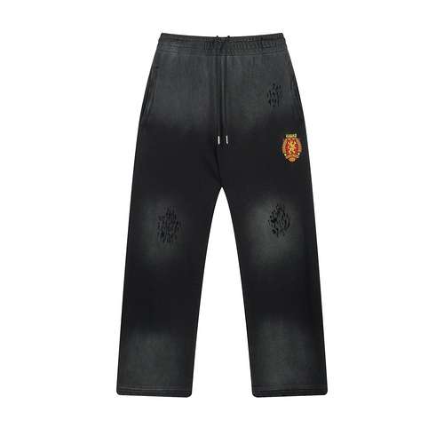 Pantaloni BLCGBalenciagaManchester United 23FW con logo industriale ricamato con leone invecchiato