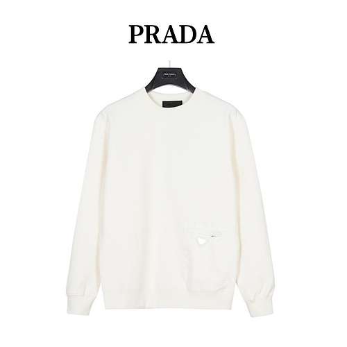 PradaFelpa girocollo Prada 23Fw con tasca logo triangolo