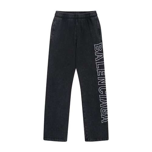 Pantaloni dritti lavati BLCGBalenciaga 23FW con lettere LOGO ricamate sul lato