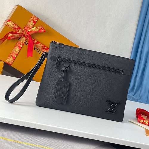 Pochette da uomo LL realizzata in pelle bovina originale importata, borsa regalo di alta qualità, di