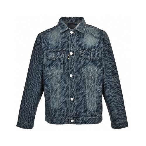 Giubbotto in denim a righe diagonali LV24Fw