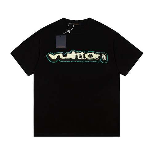 T-shirt a maniche corte ricamata con lettera tridimensionale di LVLouis Vuitton in edizione limitata