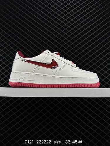 Nike Air Force Low quotBeige Rosa Borgogna Perline San Valentinoquot Air Force One Scarpe da ginnast