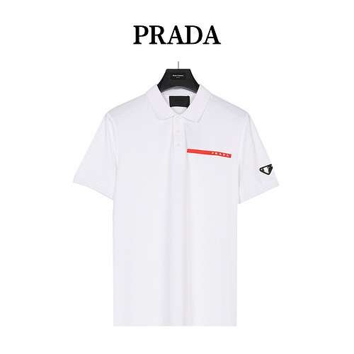 PradaPrada 24ss Polo con finiture in silicone maniche corte