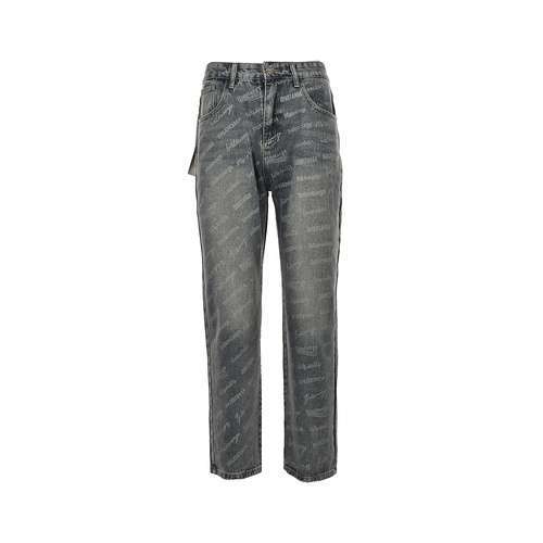 Jeans BLCGBalenciaga 23Fw barrage in denim con stampa allover