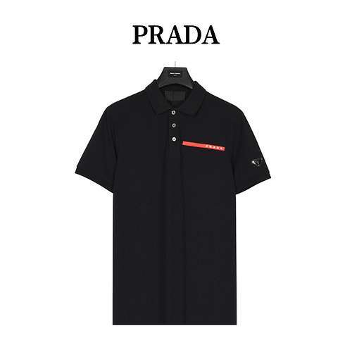 PradaPrada 24ss Polo con finiture in silicone maniche corte