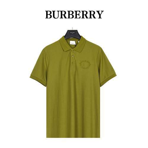 Polo Burberry BBR 24ss a maniche corte con ricamo spighe di grano sul petto