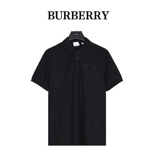 Polo Burberry BBR 24ss a maniche corte con ricamo spighe di grano sul petto