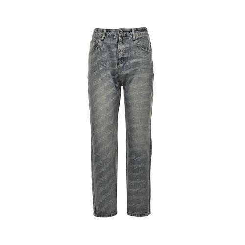 BLCG Balenciaga 23Fw jeans lavati con doppia B e stampa all over