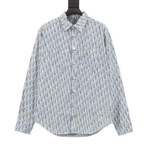 Camicia in denim a maniche lunghe jacquard con logo CD presbyopic