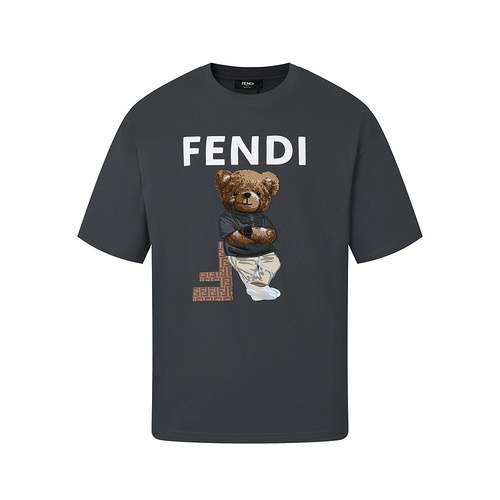 FD Fendi 24ss inizio primavera nuovo versatile asciugamano orso maglietta a maniche corte piatto spe