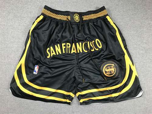 Warriors Black 24 New Season City Edition Pocket Zipper Denied Hydrangea Pants