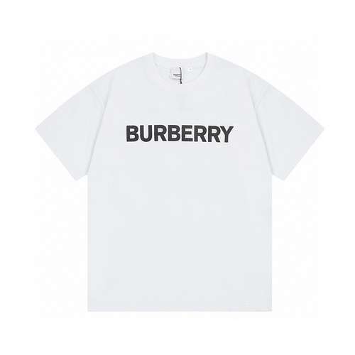 BurberryBBR T-shirt a maniche corte con collo rotondo e stampa in schiuma di lettere classiche in nu