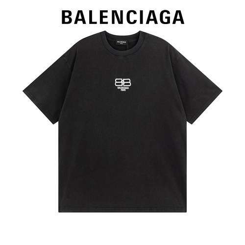 BLCGBalenciaga Maniche corte ricamate lavate con doppia B Lock