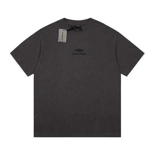 BLCG top Balenciaga Tshirt con lettera ricamata davanti e dietro nera