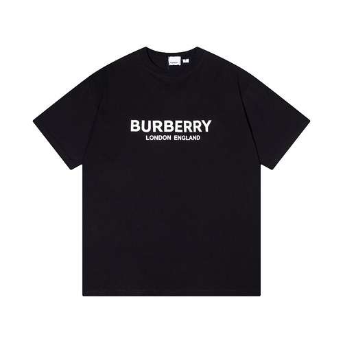 BurberryBBR nuova maglietta a maniche corte con collo rotondo e logo in lettera limitata in stile es