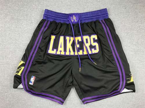 Pantaloni neri con ortensia con cerniera e tasca in edizione cittadina 24 stagioni dei Lakers