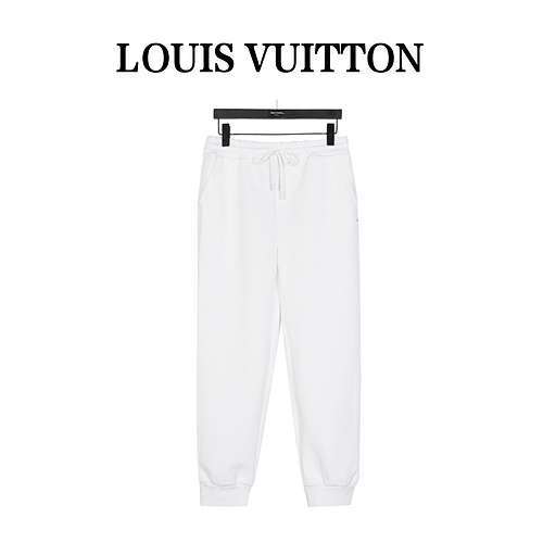 Pantaloni della tuta LVLouis Vuitton con logo classico in jacquard con motivo bianco scuro