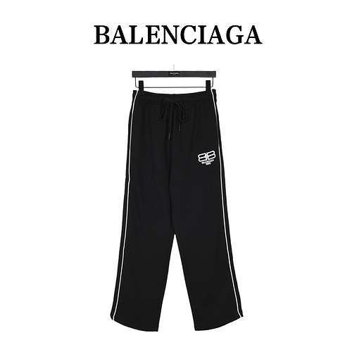 BLCGBalenciaga 24Fw Pantaloni con nastro web con logo ricamato con doppia lettera B