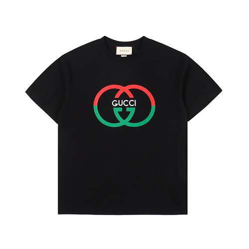 Gucci Maniche corte stampate con logo Doppia G rosso e verde Gucci