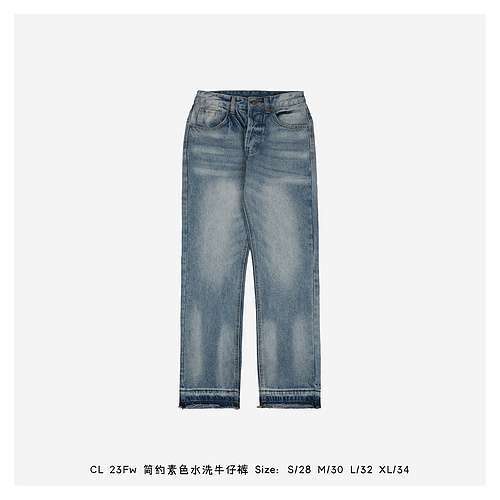 CL 23Fw jeans semplici lavati in tinta unita