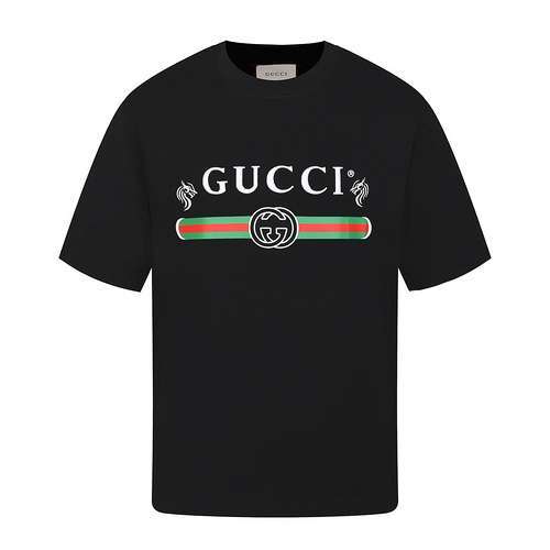 GUCCI Cintura da bar classica Gucci 24ss stampata con maniche corte ricamate in cotone pettinato a 3