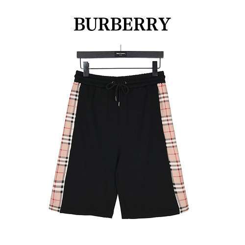 BBRBhorberry 24ss classici pantaloncini con giunture in tessuto scozzese laterale