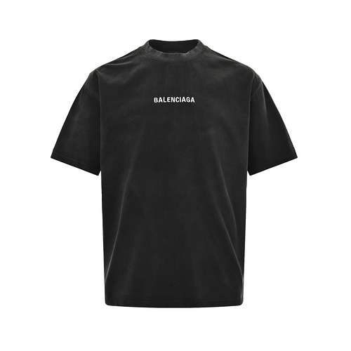 Logo BLCGBalenciaga 24ss ricamato sulle maniche corte lavate davanti e dietro