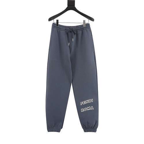 Pantaloni sportivi casual con logo FDFendi con stampa romana