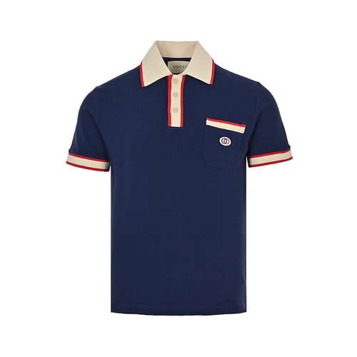 GucciGucci 23ss tasca classica ricamata doppia G Polo maniche corte