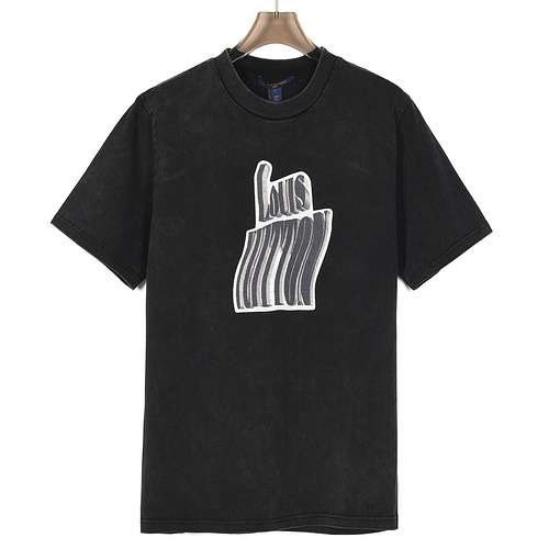 T-shirt a maniche corte stampata con logo a lettera intrecciata LV Louis Vuitton 24ss