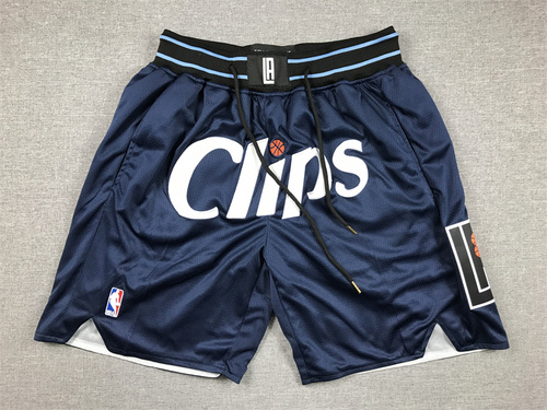 Clippers dark blue 24 season city version pocket zipper hydrangea pants