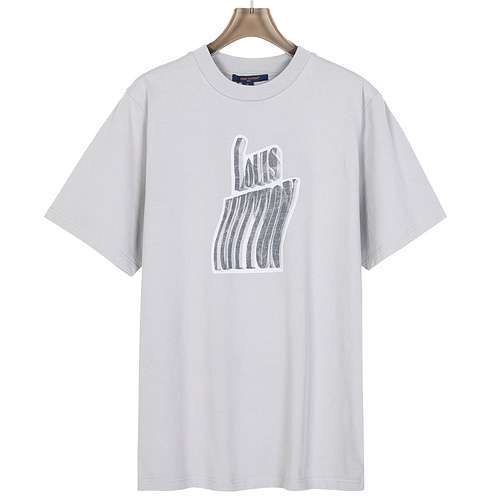 T-shirt a maniche corte stampata con logo a lettera intrecciata LV Louis Vuitton 24ss