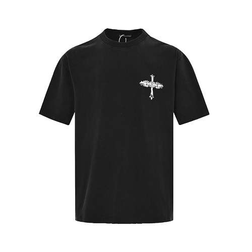 CHCro Heart 23ss splash ink cross maniche corte invecchiate