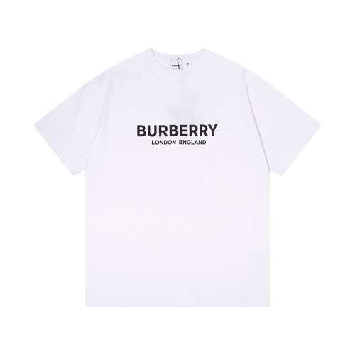 BurberryBBR nuova maglietta a maniche corte con collo rotondo e logo in lettera limitata in stile es