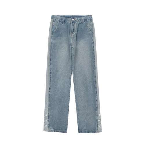 Jeans MM6 Margiela classici denim blu petto lavato patchwork invecchiato