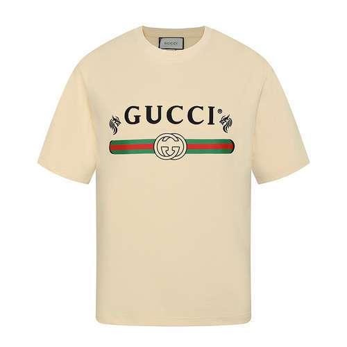 GUCCI Cintura da bar classica Gucci 24ss stampata con maniche corte ricamate in cotone pettinato a 3