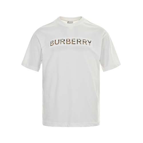 BBRBurberry 24ss maniche corte con lettera in rilievo scozzese