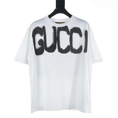 T-shirt a maniche corte con stampa di lettere graffiti congiunte Gucci GUC X Balenciaga BLCG