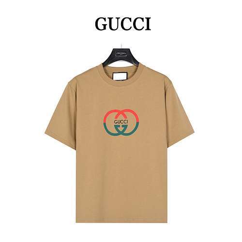 GucciTshirt a maniche corte con stampa in schiuma della lettera doppia G intrecciata di Gucci 24ss