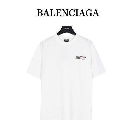 BLCGBalenciaga 24ss T-shirt a maniche corte con stampa chiazzata e buco lavato di Coca-Cola