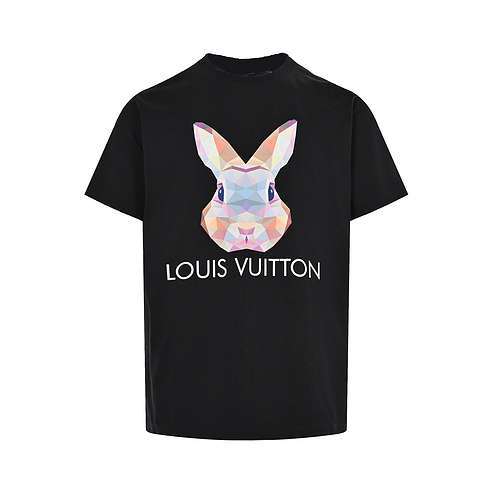 LVLouis Vuitton 23ss maniche corte con stampa 3D di coniglio