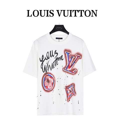 LVLouis Vuitton 24ss T-shirt a maniche corte con stampa presbite splashink sfumata