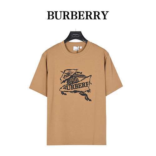 BBRBurberry 24ss War Horse T-shirt a maniche corte ricamata con cuciture nastrate