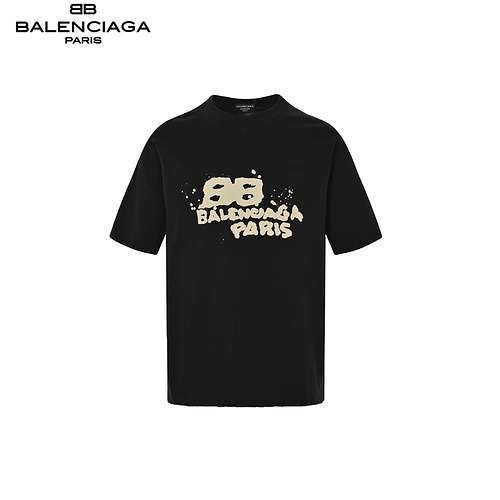 BLCGBalenciaga maniche corte con graffiti davanti e dietro