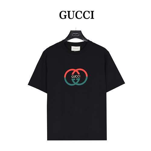 GucciTshirt a maniche corte con stampa in schiuma della lettera doppia G intrecciata di Gucci 24ss