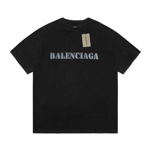 Top BLCG Balenciaga Gradient Blurred Letters Tshirt Nera